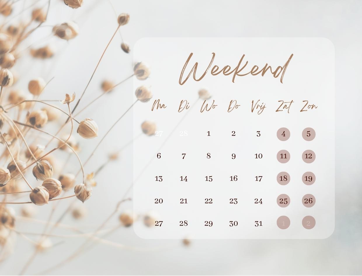 Weekend / Feestdagen